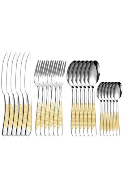 Trendily 24-Piece Cutlery Set for 6 People, Stainless Steel, Modern and Elega...