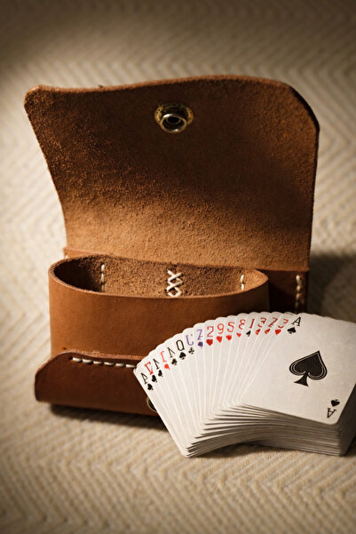 ZYLA Poling 100% Genuine Leather Handmade Saddler Stitched Playing Card Case ...