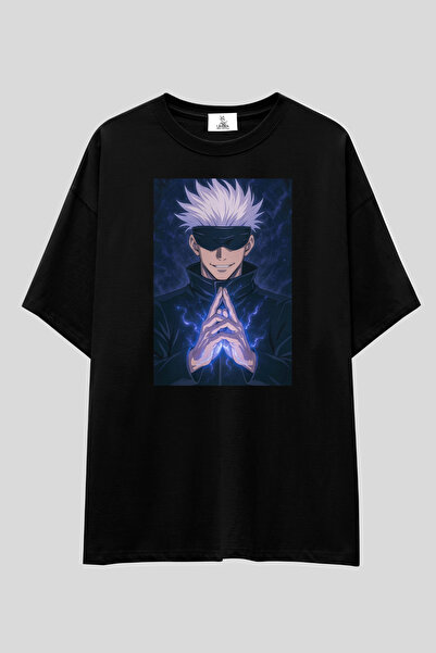 UmbraWear Tricou Jujutsu Kaisen |   Tricou unisex, 100% bumbac, alb-negru, cu...