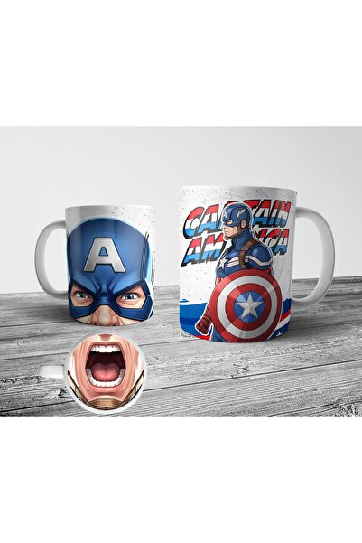 Pixxa Captain America Mug with Mouth Pattern on the Base