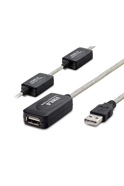 ForWhat 15Mt Silver Black USB Extension Cable for Office Home Office Devices