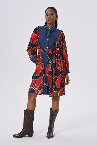 HANIQA Rochie modernă de damă cu model Garneli Denim