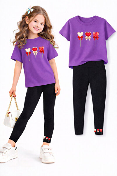 genosha طقم بنطلون ضيق وتي شيرت للفتيات/ مجموعة الأم والابنة
