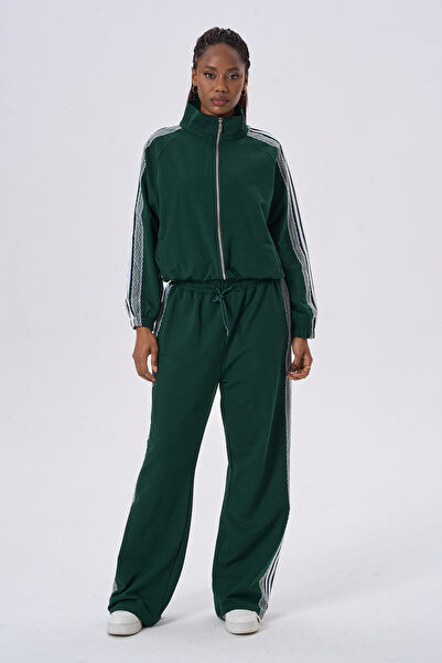 HANIQA Σετ φόρμας με δαντέλα και ρίγες