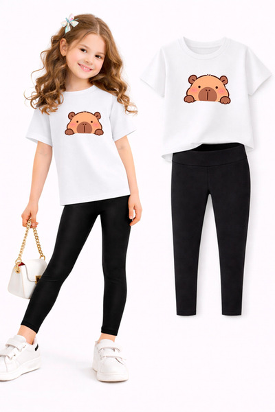 genosha طقم بنطلون ضيق وتي شيرت للفتيات/ مجموعة الأم والابنة