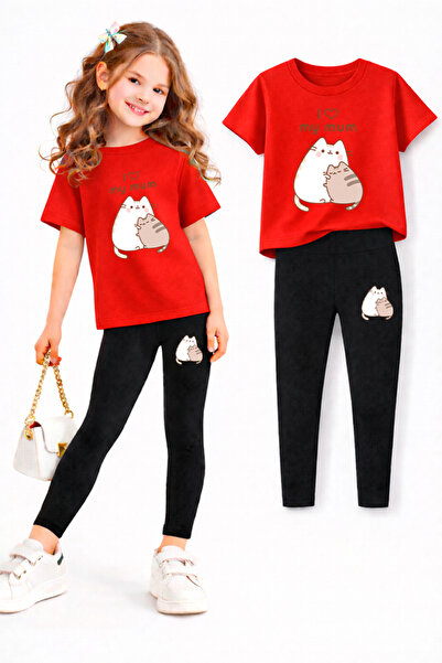 genosha طقم بنطلون ضيق وتي شيرت للفتيات/ مجموعة الأم والابنة