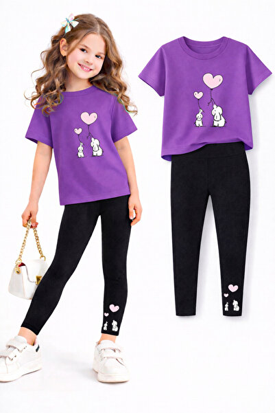 genosha طقم بنطلون ضيق وتي شيرت للفتيات/ مجموعة الأم والابنة