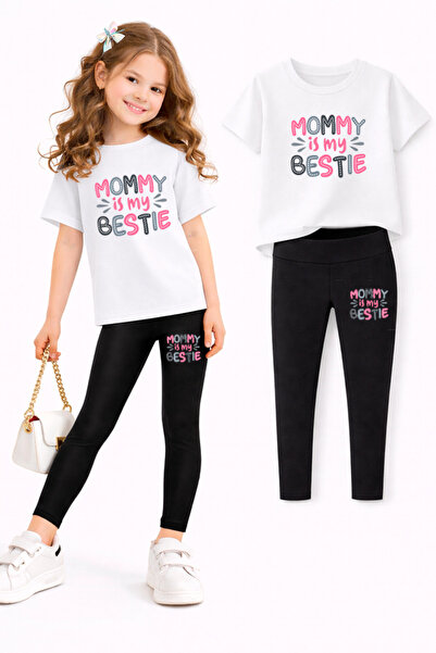 genosha طقم بنطلون ضيق وتي شيرت للفتيات/ مجموعة الأم والابنة