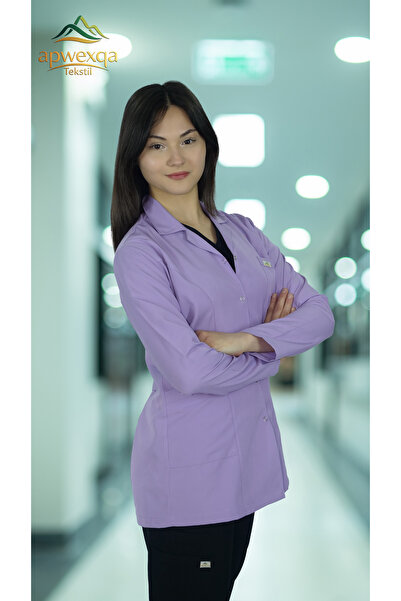 apwexqa tekstil سترة عمل كلاسيكية ذات ياقة طويلة وأكمام طويلة باللون الأرجوان...