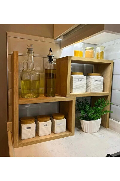 KAREN Tezgah üstü raf ahşap renk