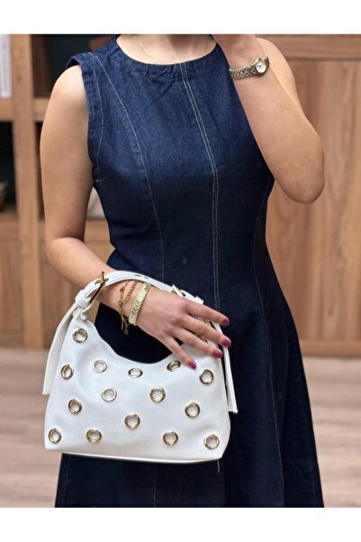 DEZ STORE Orbit Studded Detail El and Shoulder Bag