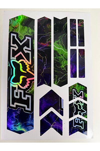 ca kay bu Neon Lightning Bisiklet Kadro Sticker Seti – Hologram Frame Koruma ...