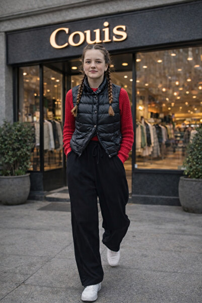 couis Pantaloni de damă cu talie înaltă, elastică în talie și picior larg