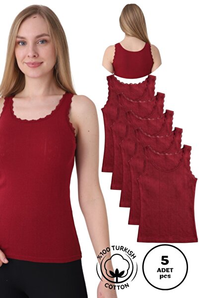 Altınay Women's 5-Pack Breathable Jacquard Undershirts 100% Cotton, Ne6172A5