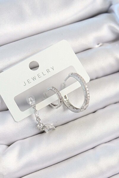 Inure Jewelry طقم أقراط نسائية مكونة من 3 أزواج من حجر الزركون النحاسي المتدل...