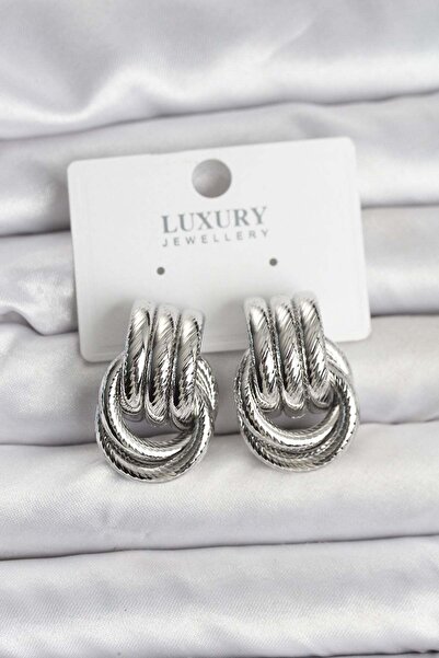 Inure Jewelry Silver Color Hoop Model Brass Women's Earrings