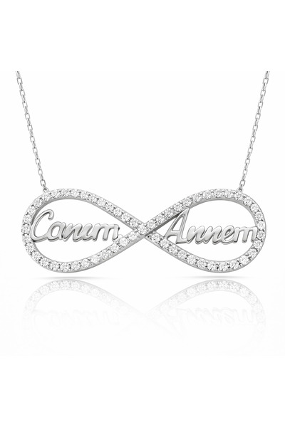 Inure Jewelry Gümüş Canım Annem Yazılı Sonsuzluk Kolye
