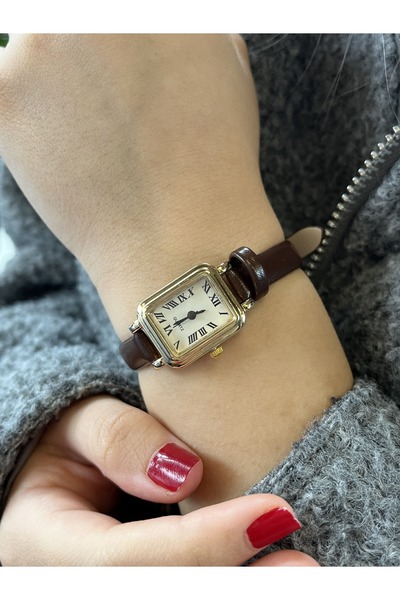 Quest Luminara Steel Case White Dial Gold Bezel Brown Leather Band 1 Atm Wome...