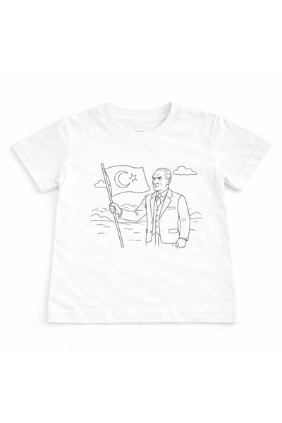 HediyeMania Μπλουζάκι για παιδιά με σχέδιο Ατατούρκ και τουρκική σημαία που μ...