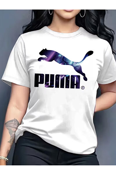 LİNA06 Elegant and Stylish Printed Pattern Women's Crew Neck Pullover T-shirt