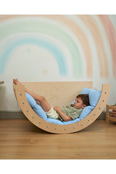 Muyuru Montessori Ahşap Kapaklı Pikler Halkası Minderli 6’sı Bir Arada Aktivi...