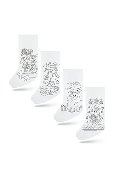 OEM Cizmă de Moș Crăciun de colorat – cu 4 carioci – 4 modele – 41 x 21 cm