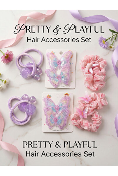 paper era hair clips and band 12 peices ( 4 each color)