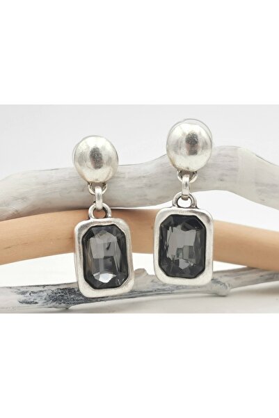 KAEVjewelry Stud earrings, made of silver-plated zamak and smoked crystals, w...