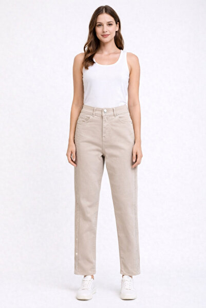 FUAT GÜRSEN Elastic Waist Side Stone Embroidered Lycra Jeans