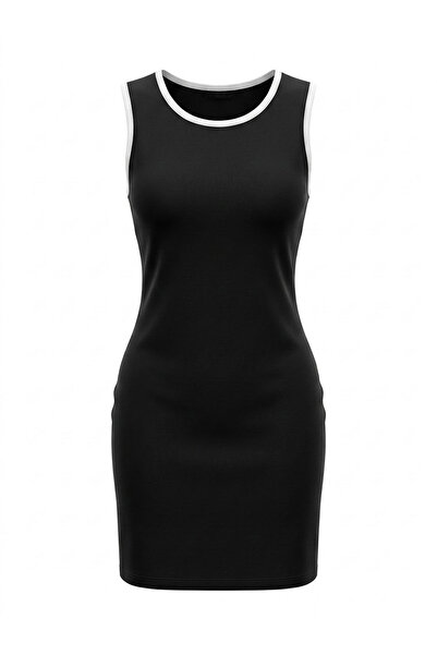 On Fashion Γυναικείο Φόρεμα με Χοντρές Τιράντες - Μαύρο