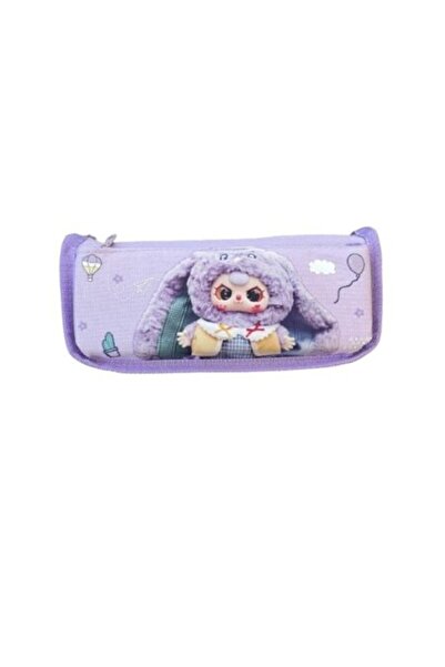 OEM School Pencil Case, 2 Compartments, Unfilled, Purple, 21x10x6.5cm