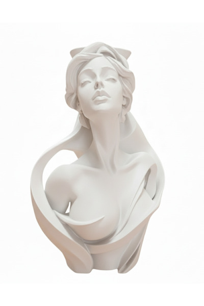 OEM Decorative vase female bust, artistic floral support, elegant design, 3D ...