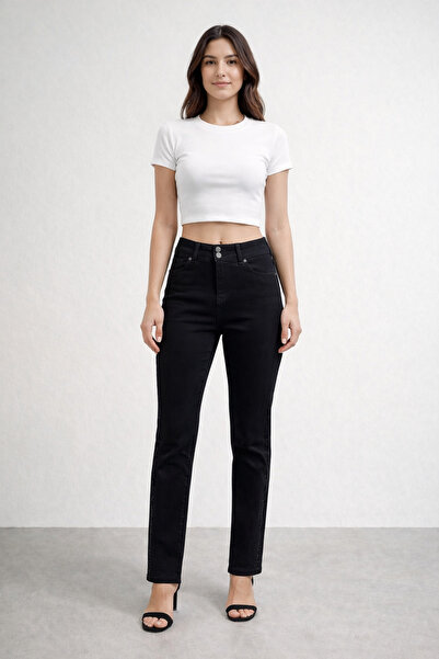 FUAT GÜRSEN Elastic Waist Side Stone Embroidered Lycra Jeans