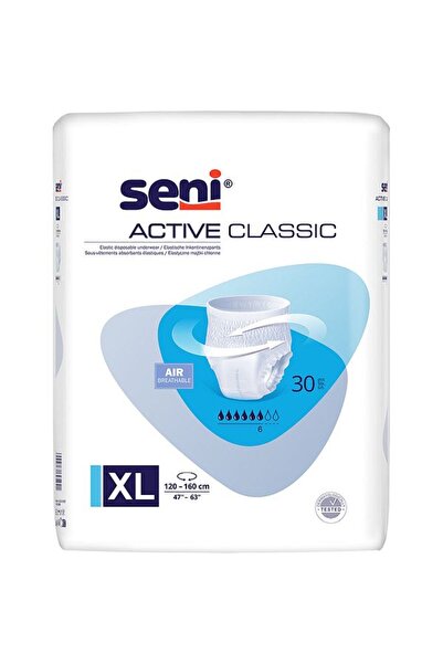 Seni Active Classic Adult Diapers, XL, 30 pcs