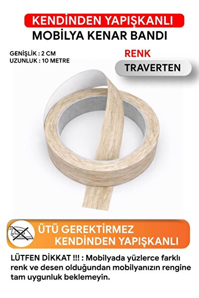 FixCaps Kendinden Yapışkanlı Mobilya Kenar Bandı 2 cm x 10 metre TRAVERTEN