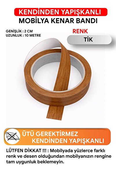 FixCaps Kendinden Yapışkanlı Mobilya Kenar Bandı 2 cm x 10 metre TİK