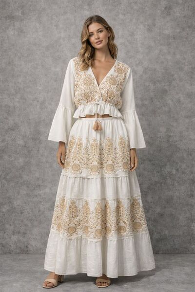 Generic Skirt Set with Long Sleeve Blouse