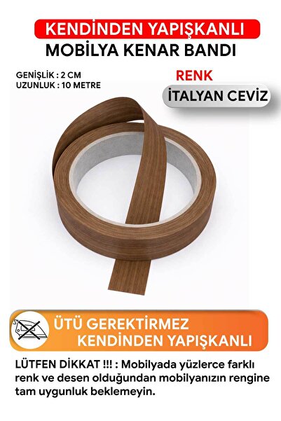 FixCaps Kendinden Yapışkanlı Mobilya Kenar Bandı 2 cm x 10 metre İTALYAN CEVİZ