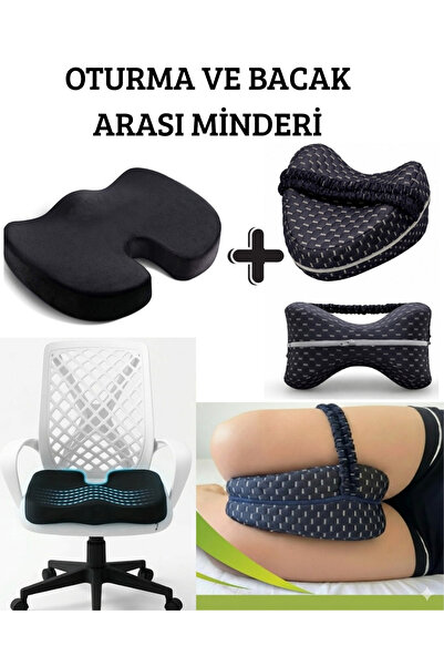 Ankaflex Ortopedik Oturma Minderi ve Bacak Arası Diz Yastığı Seti Kuyruk Soku...