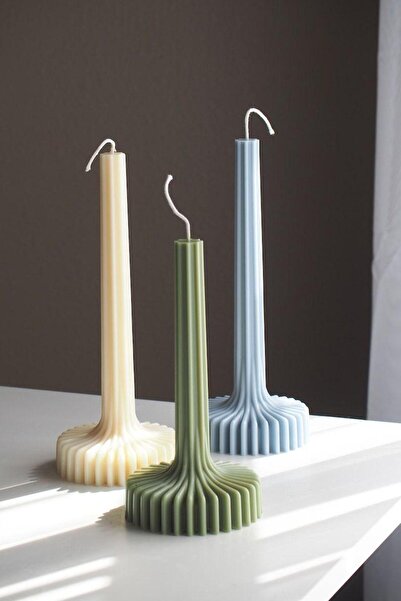 SCA CANDLE Dekoratif Mum Lara model Mavi Renk TEKLİ ÜRÜN Modern Dekoratif Soy...
