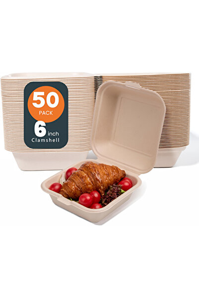 Generic 4 In Cake & Hamburger Packaging Boxes 50 Pack with Greaseproof Paper,...