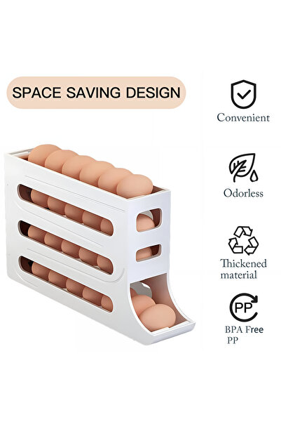 Generic 4 Tier Egg Storage Container, Automatic Egg Roller, 30 Egg Storage Ra...