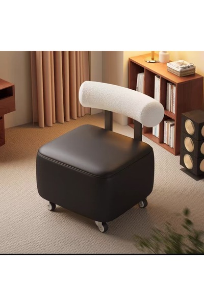 FLYPRO Rolling Chair, Cashmere Backrest, 360° Silent Casters, High Elastic Sp...