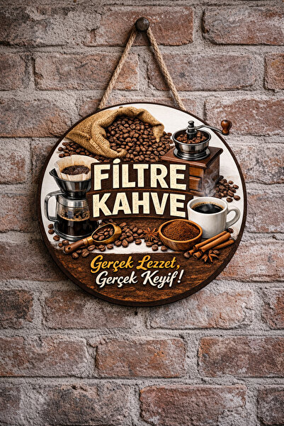 Mayeka Ornament decorativ din lemn pentru ușă de perete, cu tematică cafea fi...