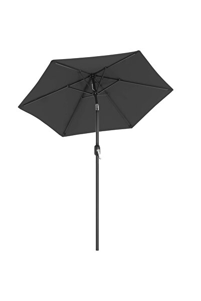 SONGMICS Garden umbrella, with crank for opening, tilt system, 200cm, grey