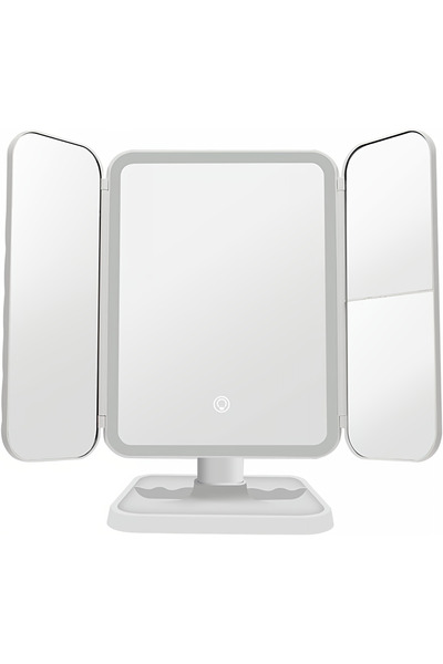 Generic مرآة مكياج مع إضاءة، تكبير 1X و2X و3X و3 أوضاع لونية، شاشة تعمل باللم...