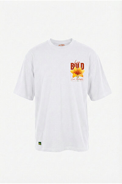 Dad&Children Unisex Live Bold Oversize T-Shirt White