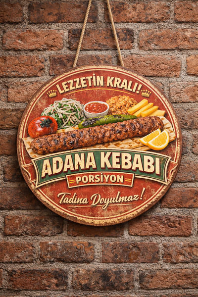 Mayeka Ornament decorativ din lemn pentru ușă de perete, pentru Adana Kebap, ...