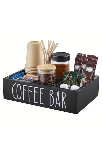 Snooe Coffee bar Station Organizer for Counter, wooden Coffee Pods Holder Sto...