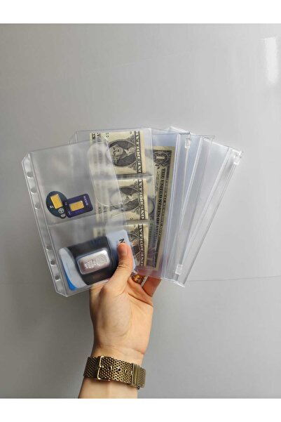 NESLİMSİ ATÖLYE 6 Delikli A6 Şeffaf 5'li Karma Set - Fermuarlı ve Bölmeli Dosya